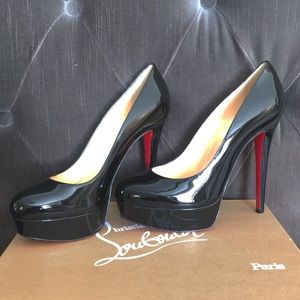 Christian Louboutin Black Patent Bianca 140 Pumps